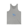 WG Monogram Tank Top — Minimal Blue Initials Casual Jersey Tank