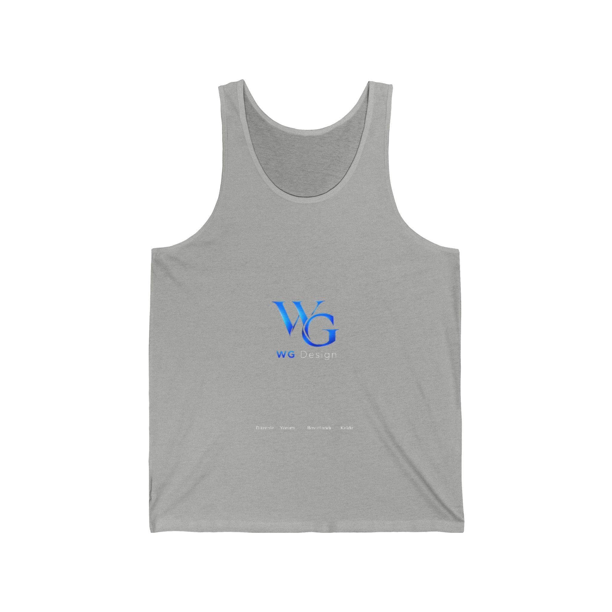 WG Monogram Tank Top — Minimal Blue Initials Casual Jersey Tank