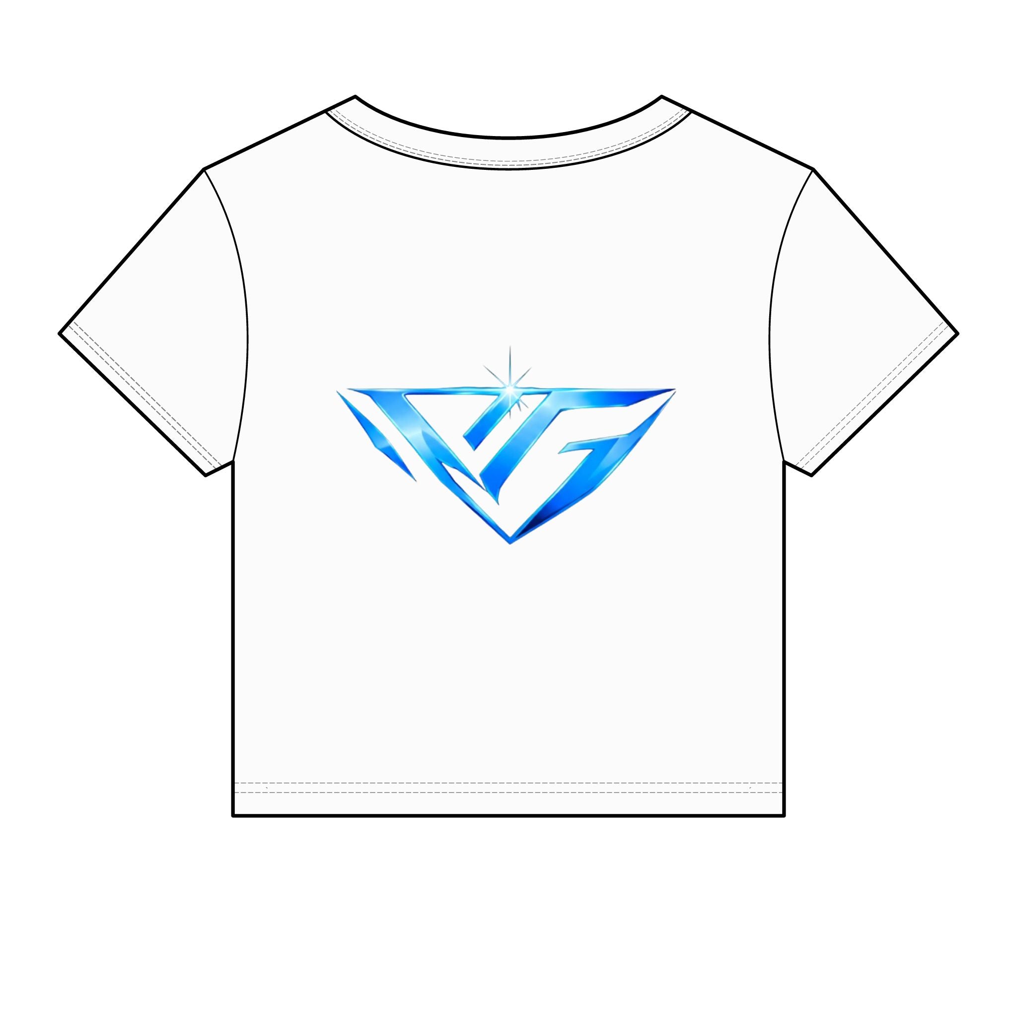 Women's Baby Tee — Blue Crystal VG Logo Crop Top