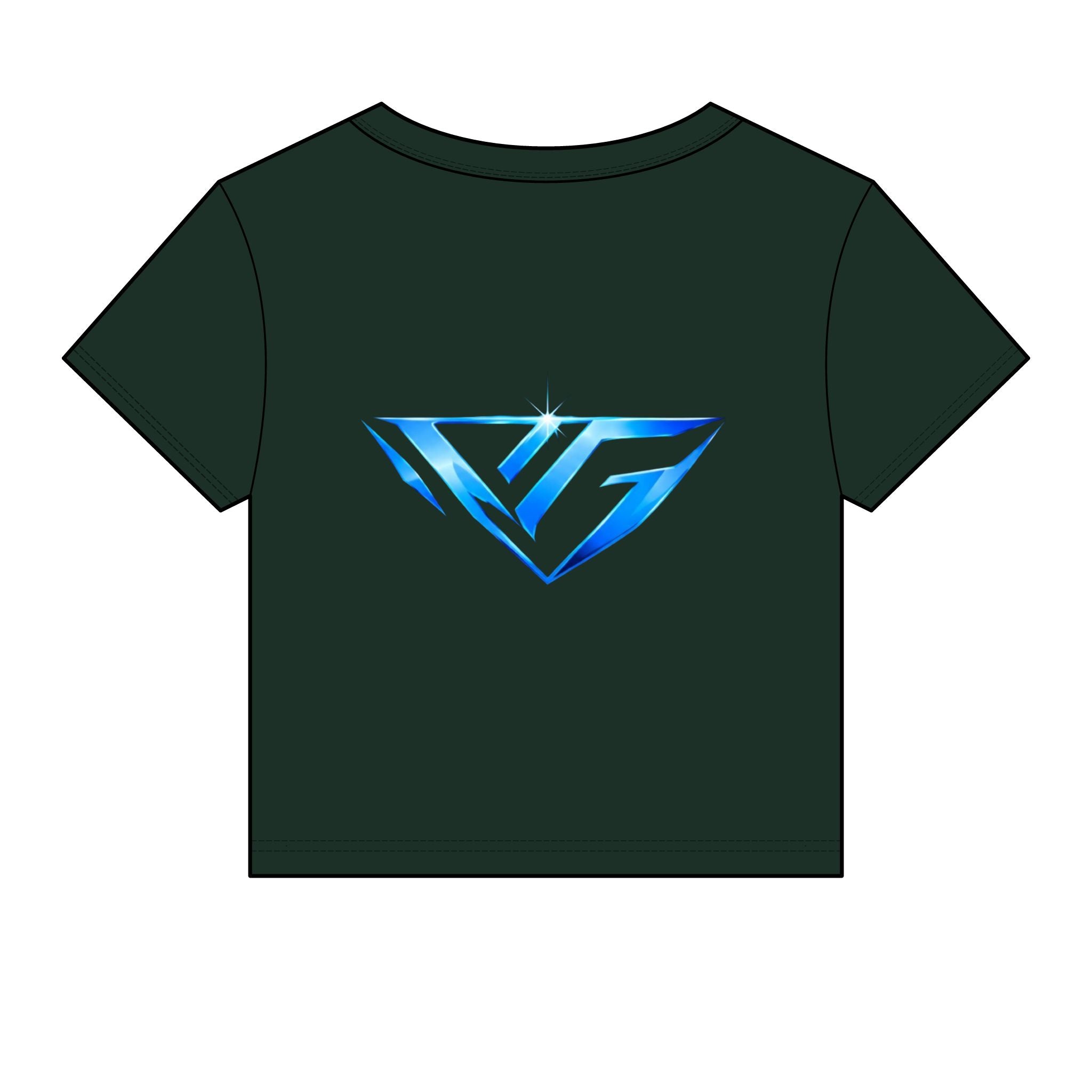 Women's Baby Tee — Blue Crystal VG Logo Crop Top
