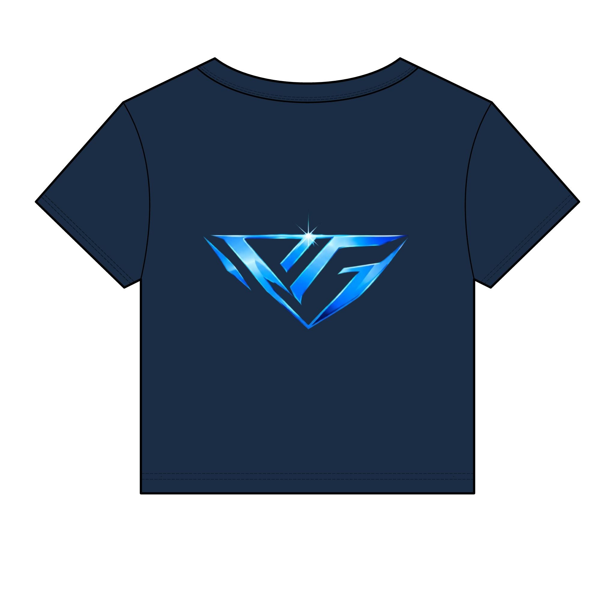 Women's Baby Tee — Blue Crystal VG Logo Crop Top