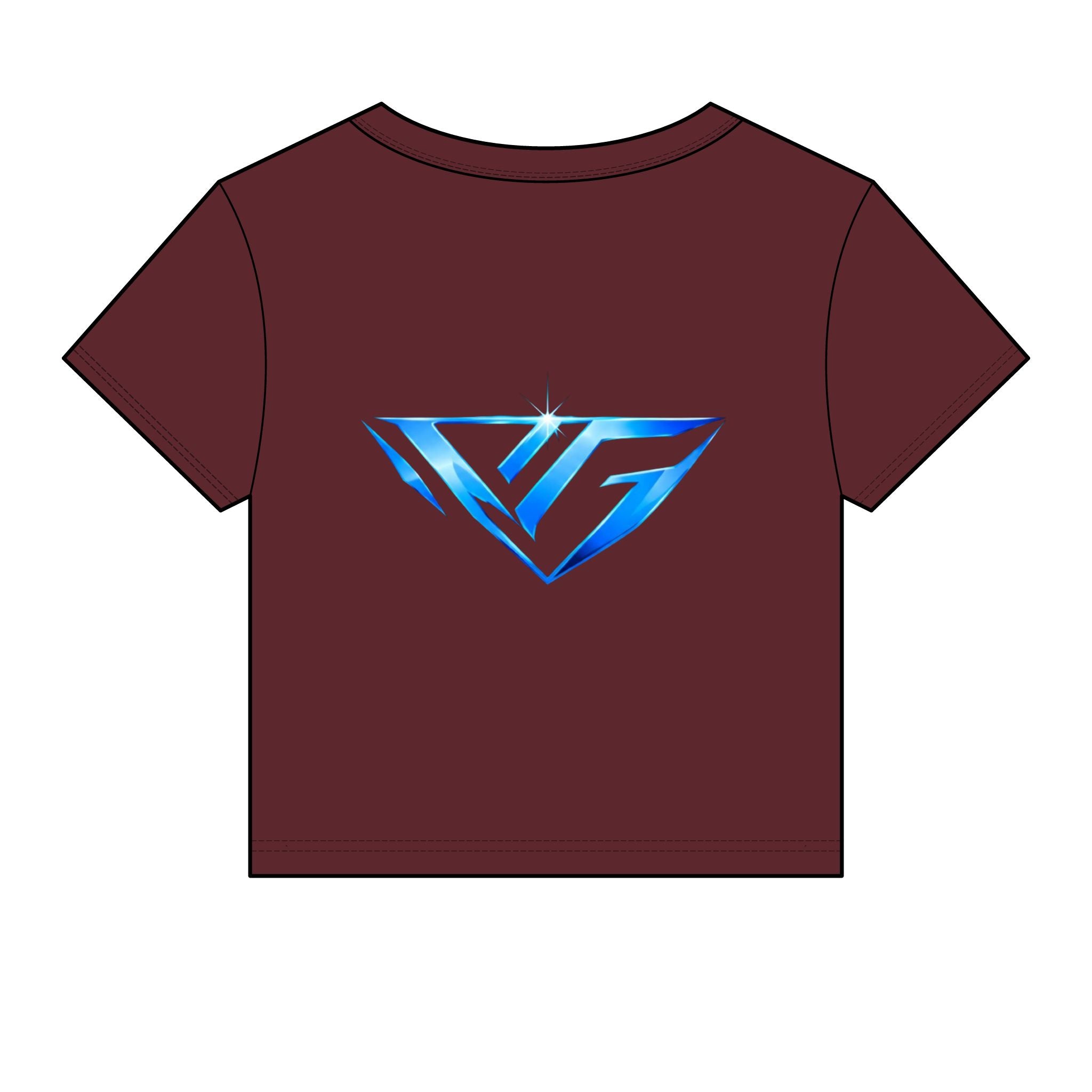 Women's Baby Tee — Blue Crystal VG Logo Crop Top