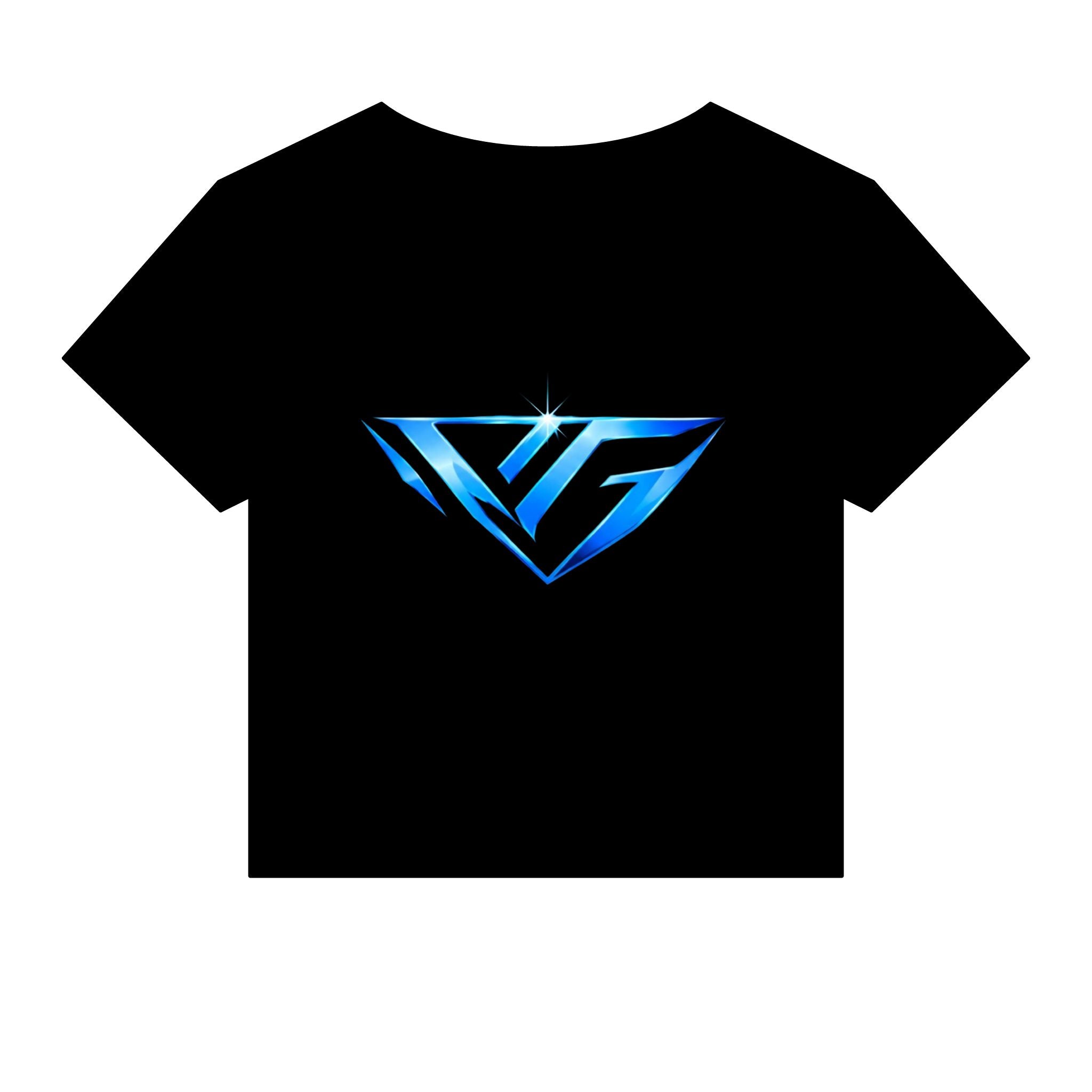 Women's Baby Tee — Blue Crystal VG Logo Crop Top