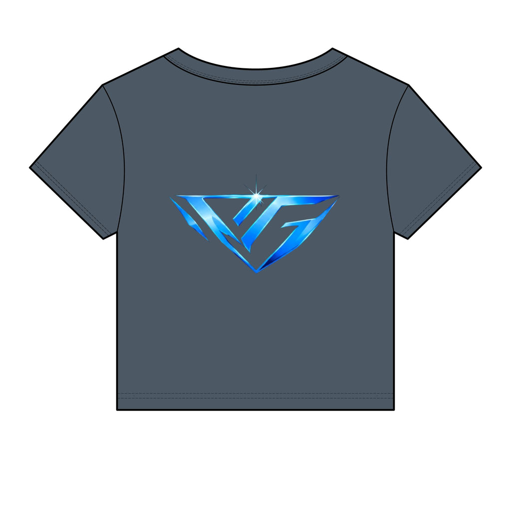 Women's Baby Tee — Blue Crystal VG Logo Crop Top