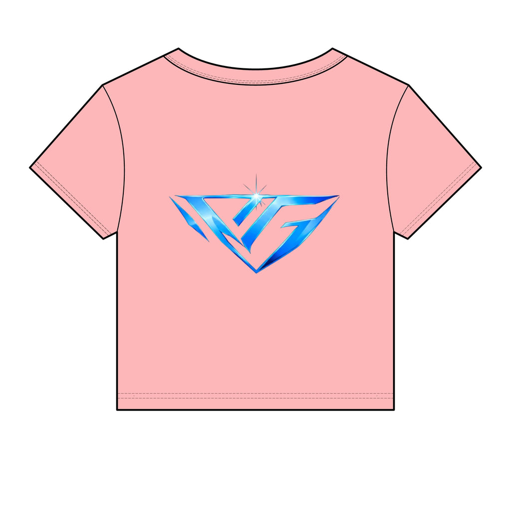 Women's Baby Tee — Blue Crystal VG Logo Crop Top