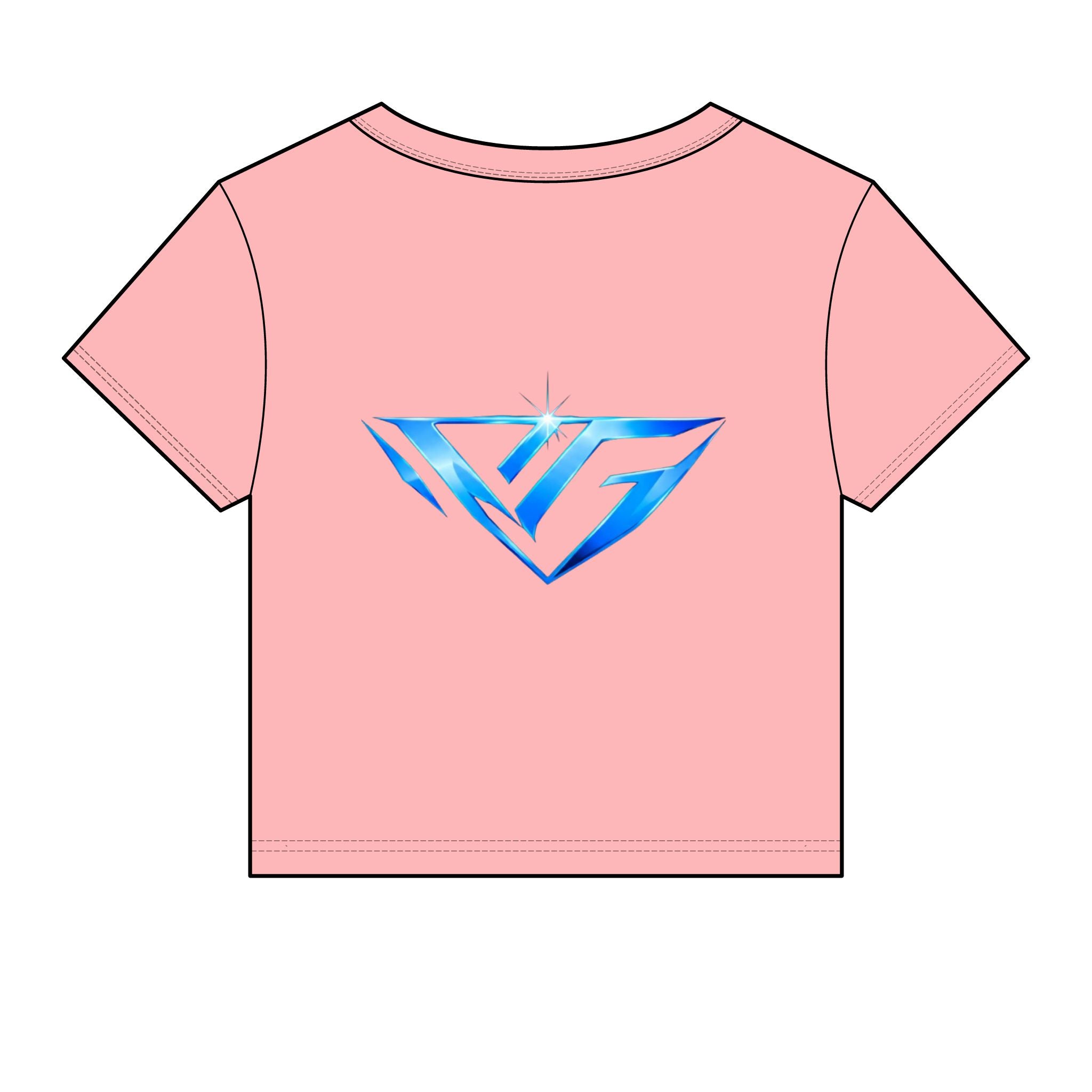 Women's Baby Tee — Blue Crystal VG Logo Crop Top