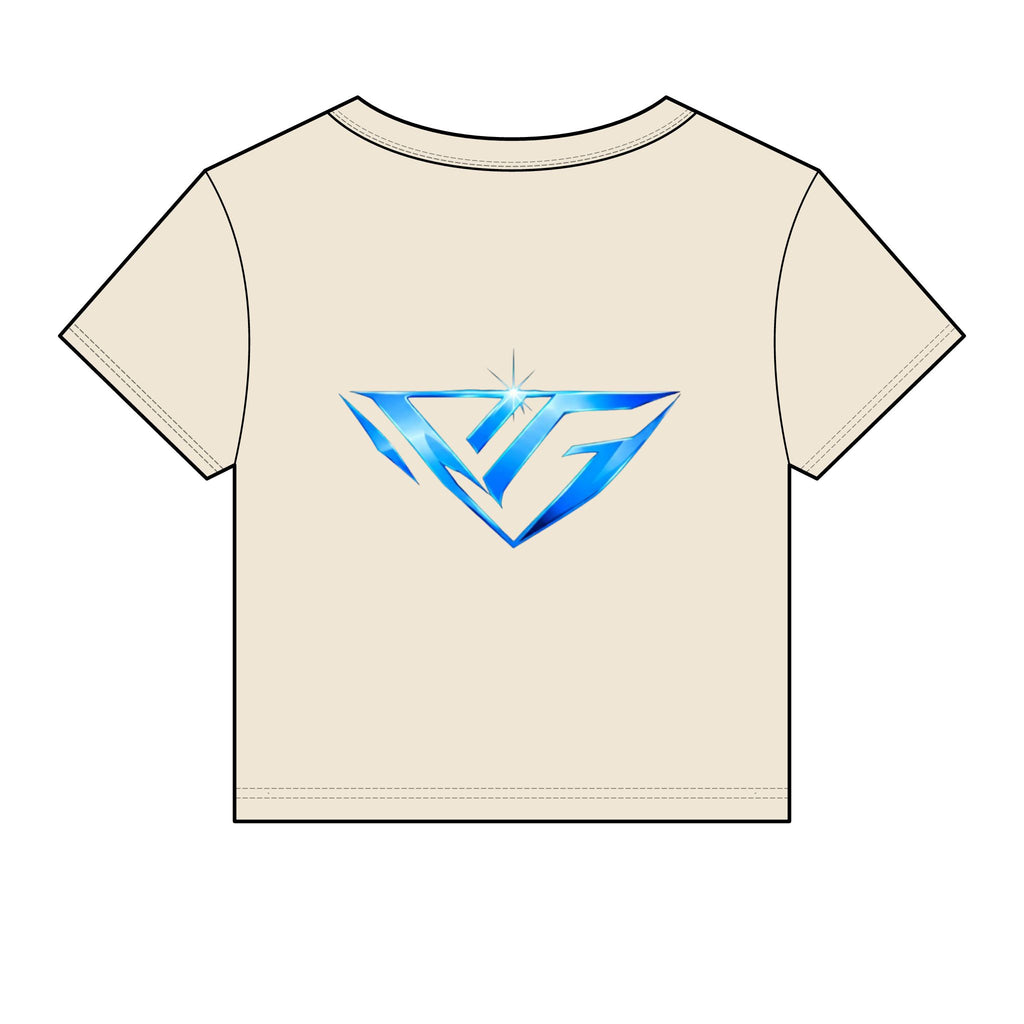 Women's Baby Tee — Blue Crystal VG Logo Crop Top