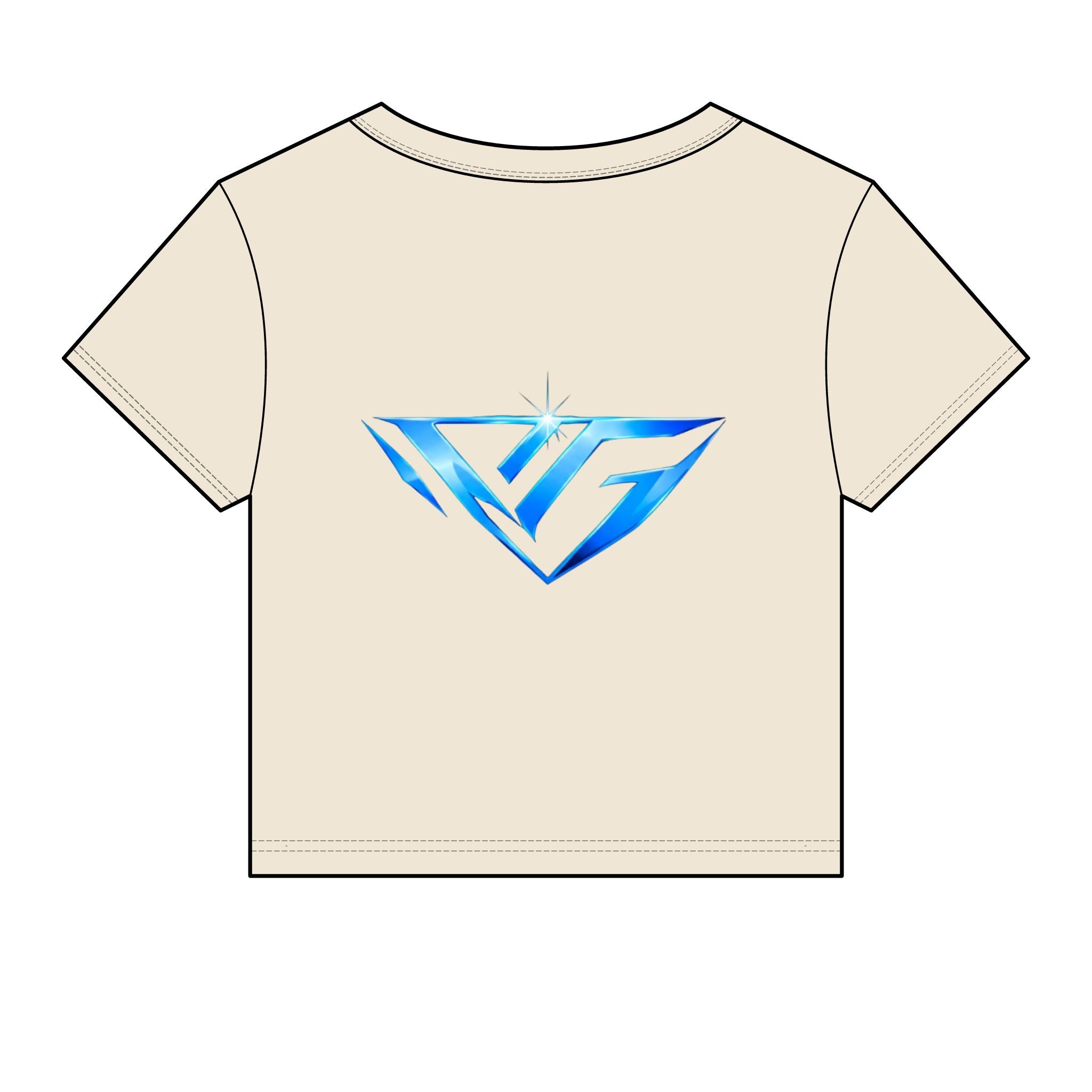 Women's Baby Tee — Blue Crystal VG Logo Crop Top