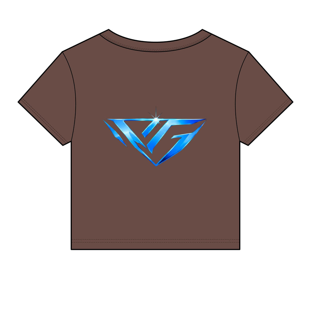 Women's Baby Tee — Blue Crystal VG Logo Crop Top
