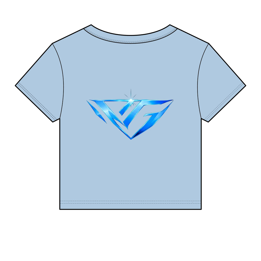 Women's Baby Tee — Blue Crystal VG Logo Crop Top