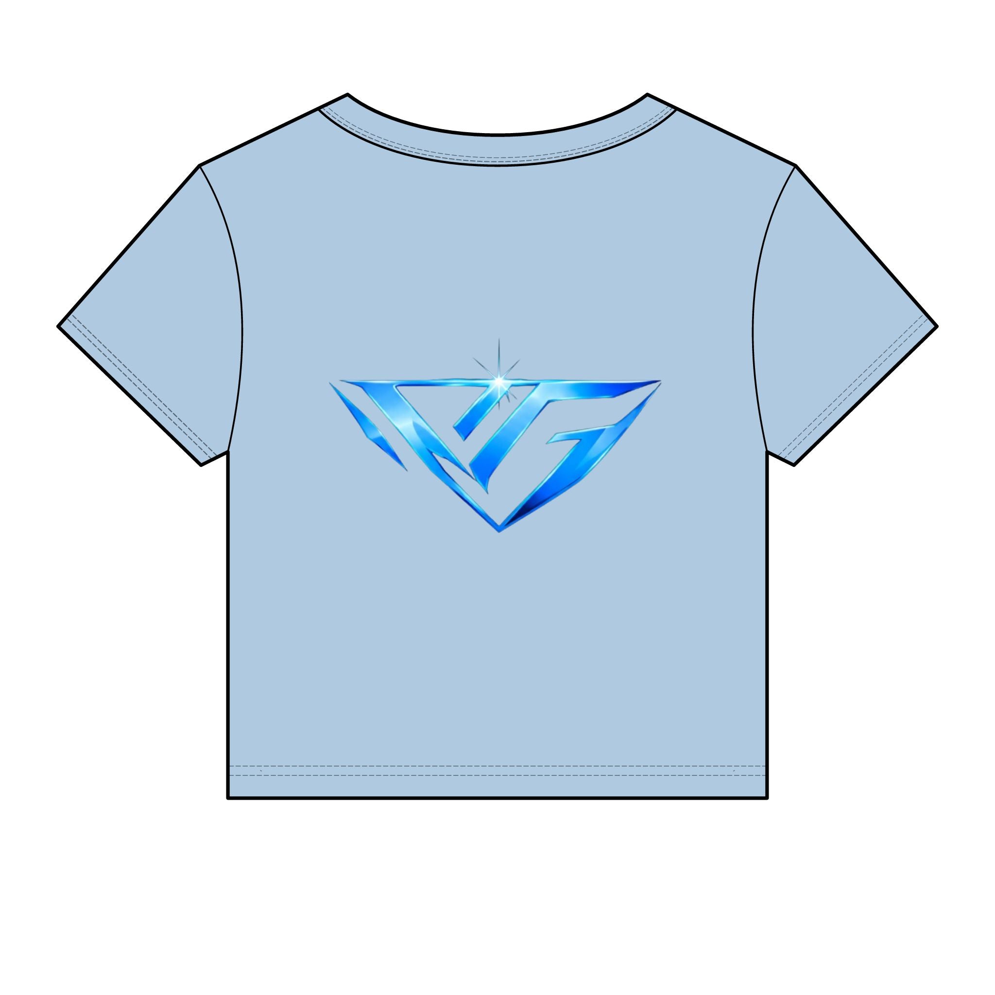 Women's Baby Tee — Blue Crystal VG Logo Crop Top