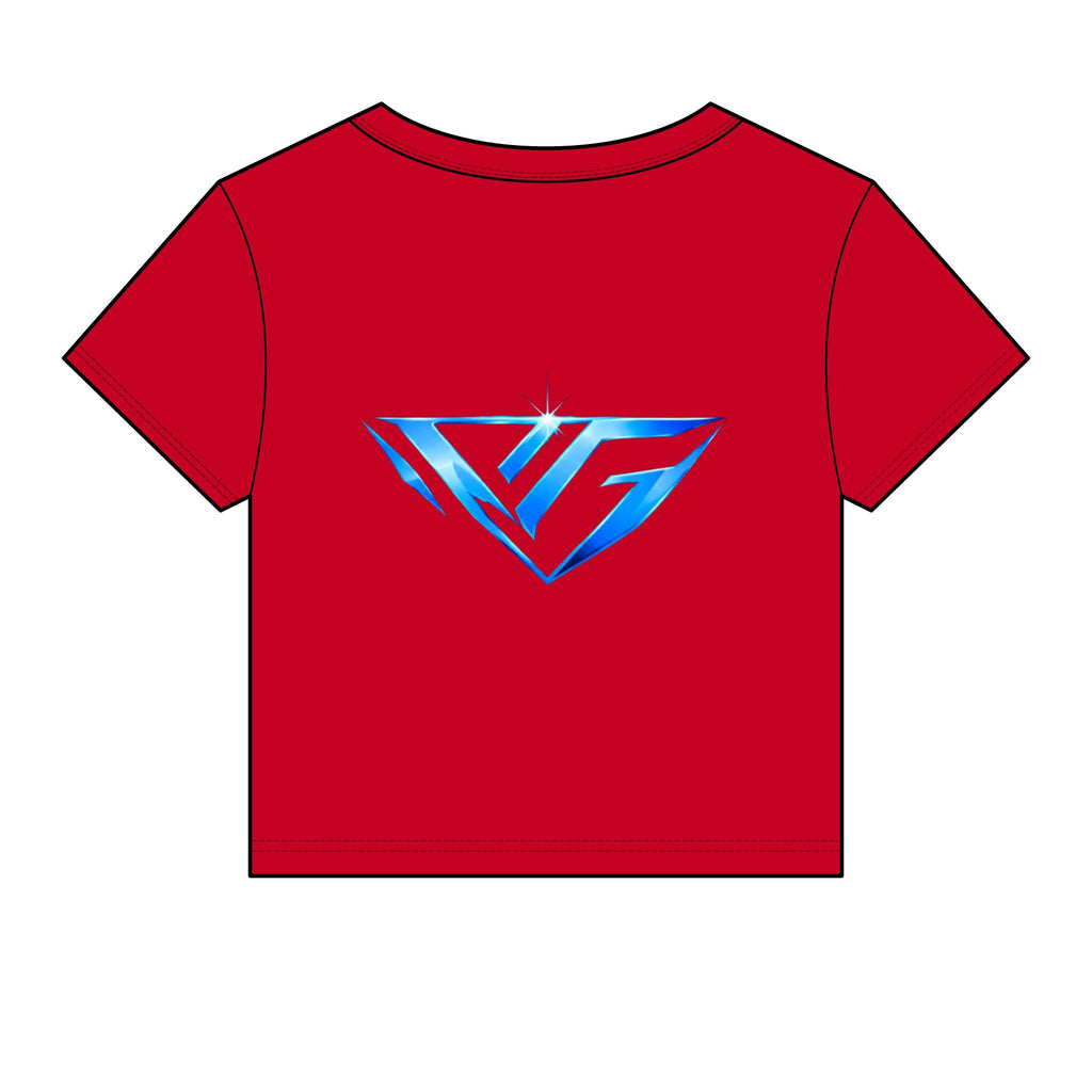 Women's Baby Tee — Blue Crystal VG Logo Crop Top