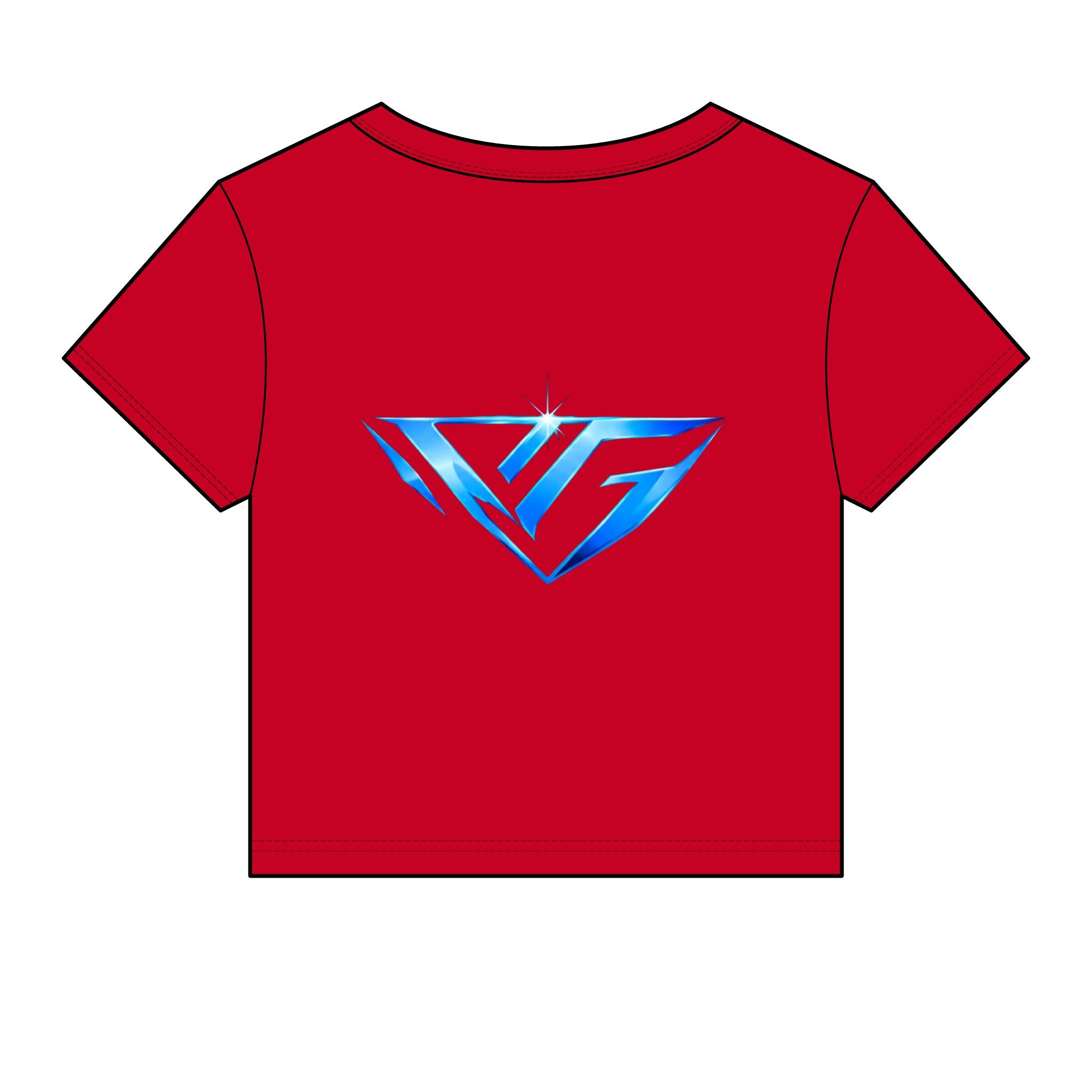 Women's Baby Tee — Blue Crystal VG Logo Crop Top