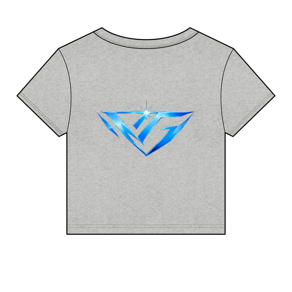 Women's Baby Tee — Blue Crystal VG Logo Crop Top