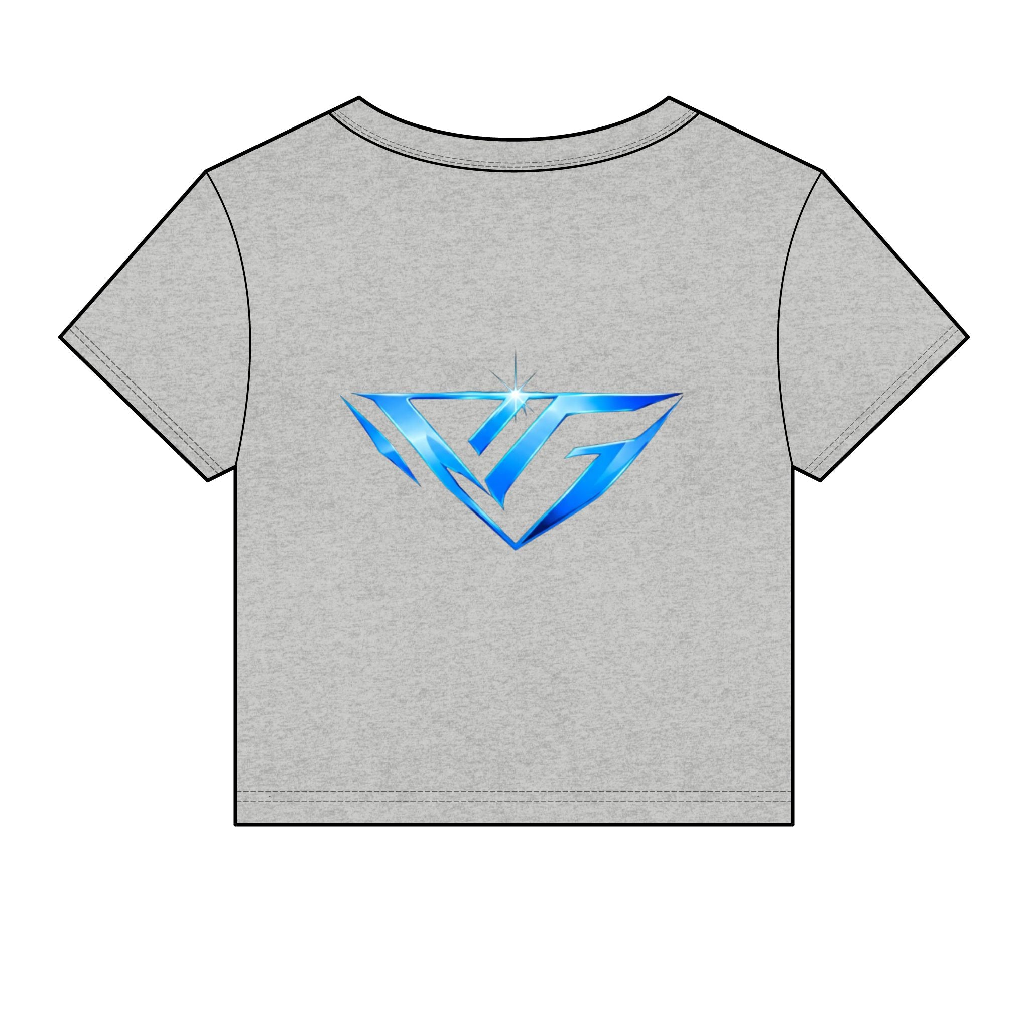 Women's Baby Tee — Blue Crystal VG Logo Crop Top