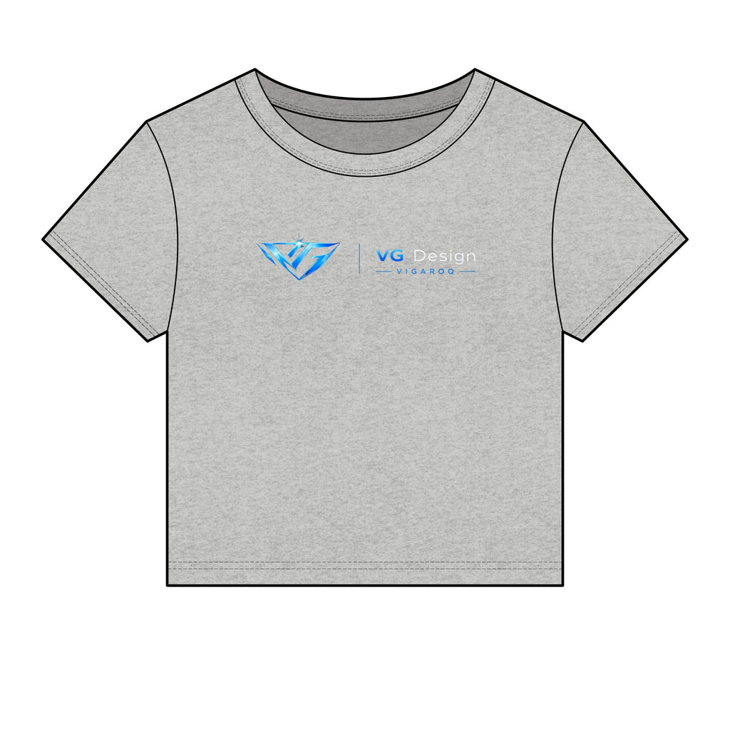 Women's Baby Tee — Blue Crystal VG Logo Crop Top