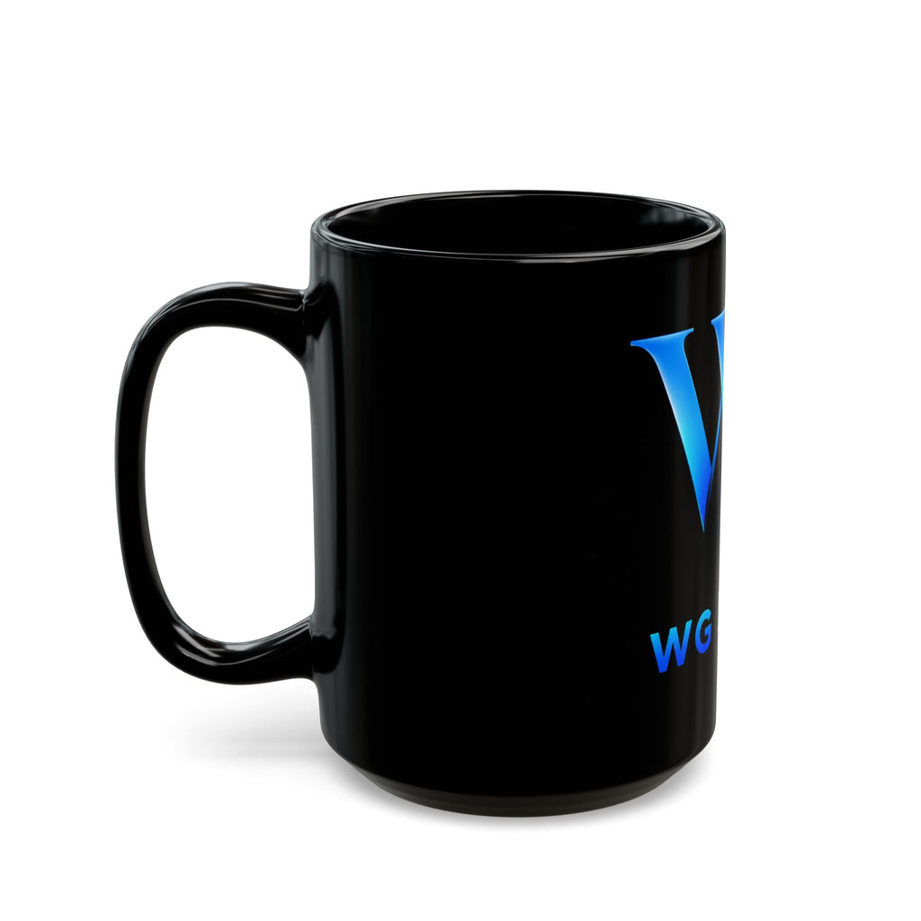 Black Logo Mug — WG Design Blue Monogram Coffee Cup (11oz & 15oz)