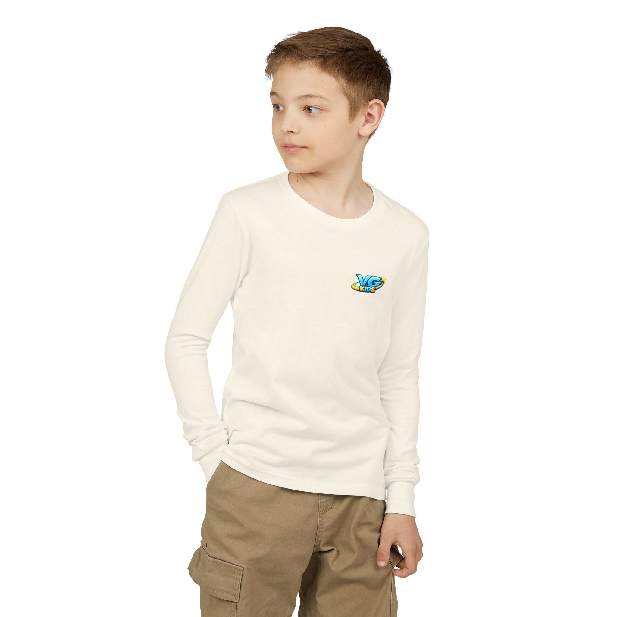 VG Kids Long Sleeve Tee — Youth Jersey Kids' Shirt with Colorful Logo