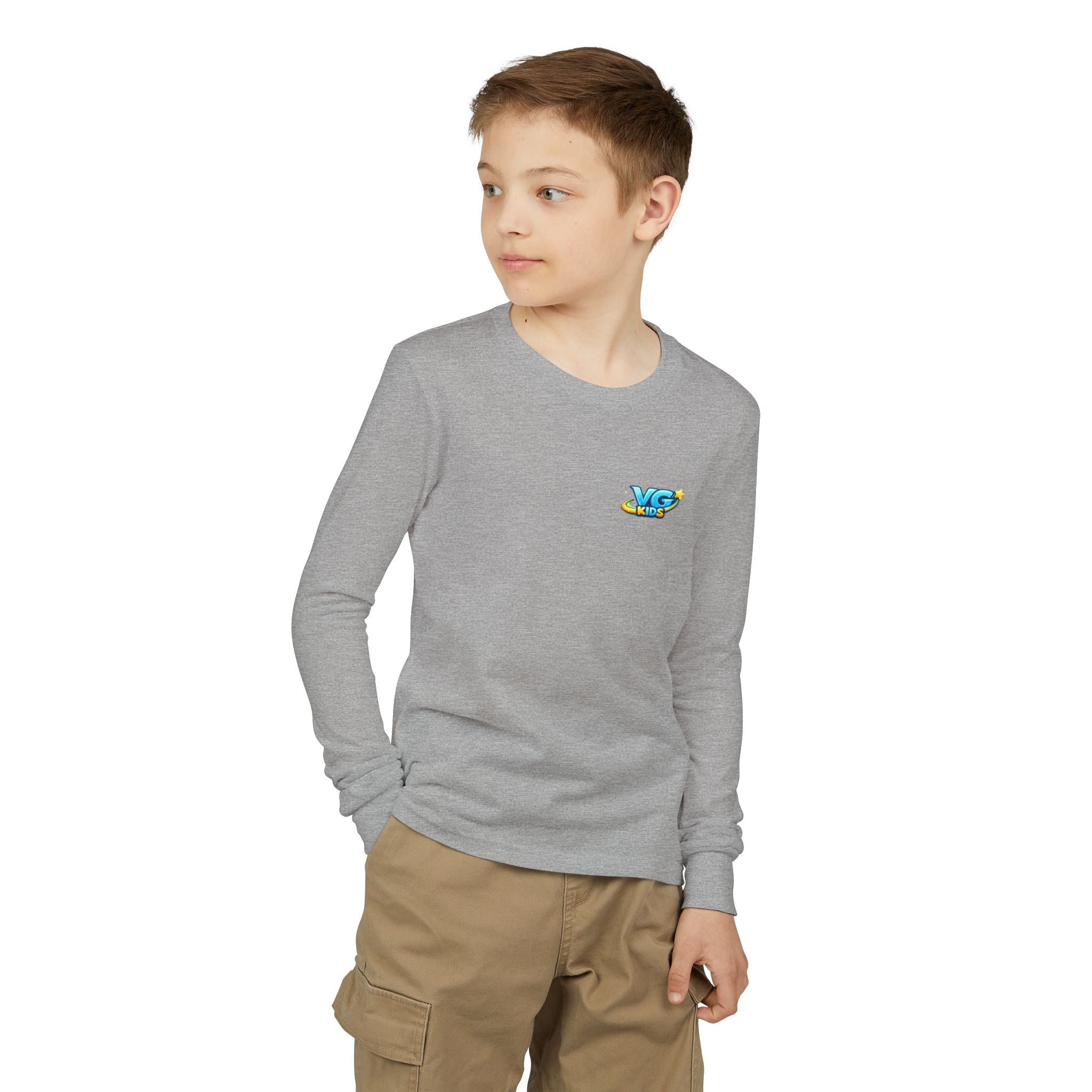 VG Kids Long Sleeve Tee — Youth Jersey Kids' Shirt with Colorful Logo