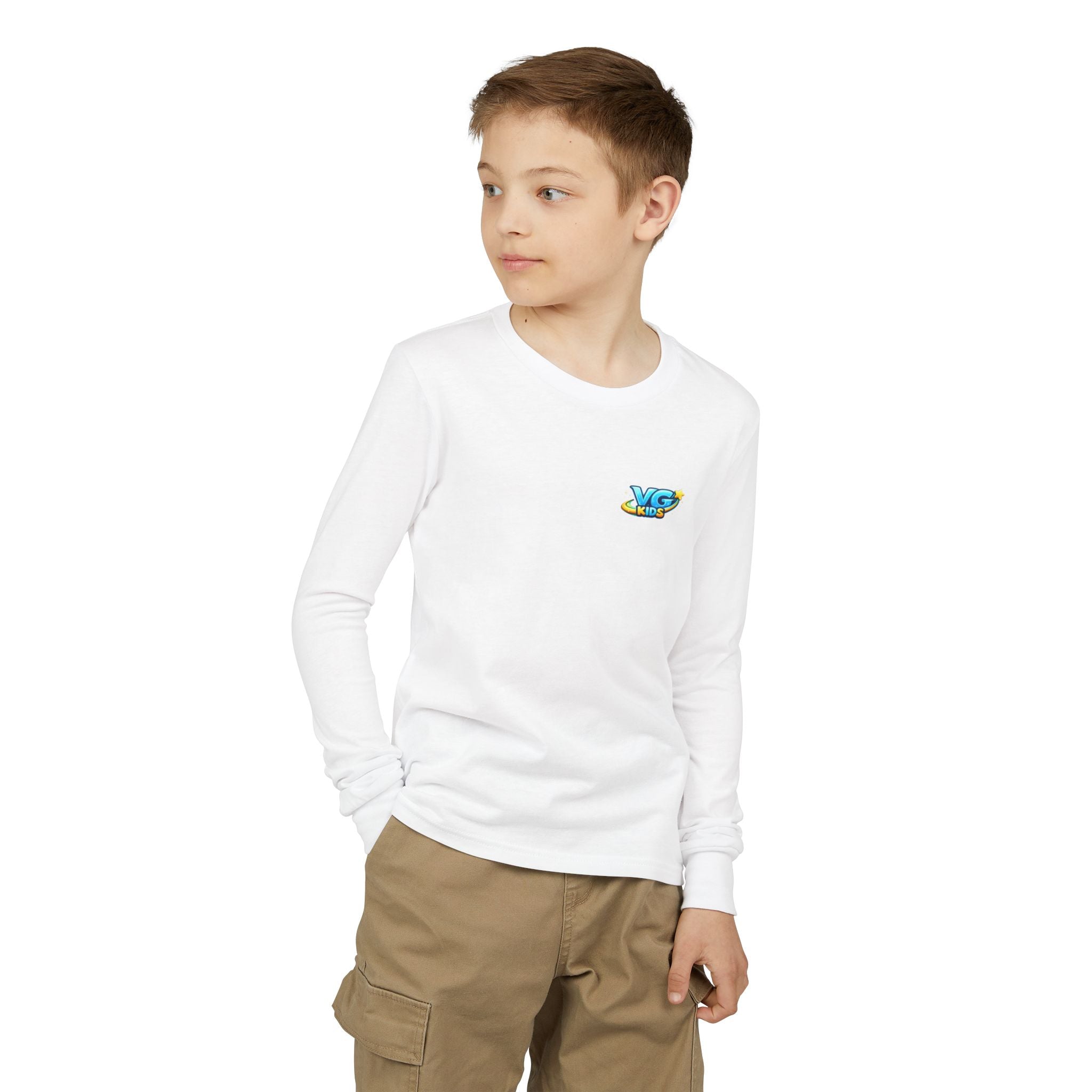VG Kids Long Sleeve Tee — Youth Jersey Kids' Shirt with Colorful Logo