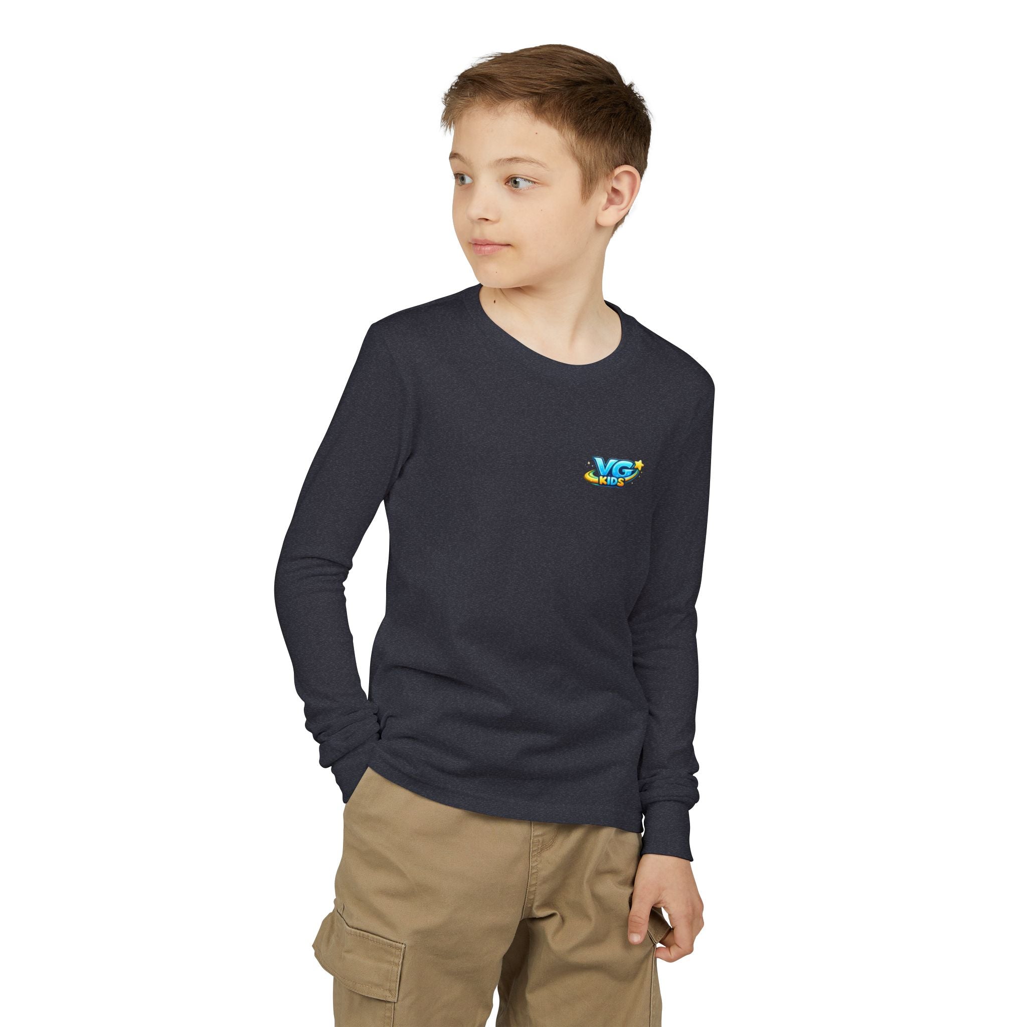 VG Kids Long Sleeve Tee — Youth Jersey Kids' Shirt with Colorful Logo